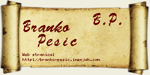 Branko Pešić vizit kartica